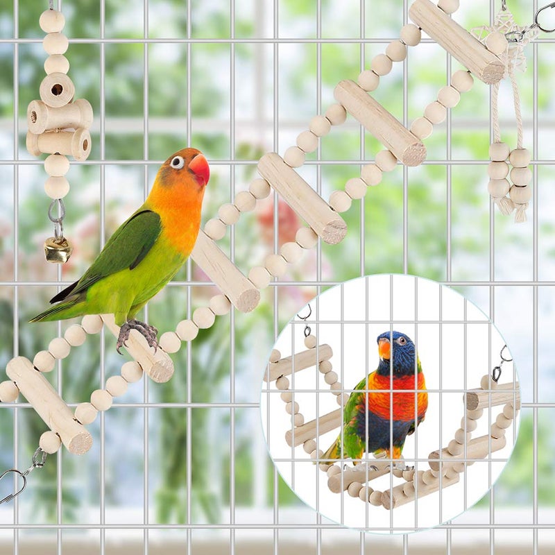 lovyoCoCo Bird Parrot Swing Toys, Chewing Standing Hanging Perch Hammock Climbing Ladder Bird Cage Toys for Budgerigar, Parakeet, Conure, Cockatiel, Mynah, Love Birds, Finches and Other Small to Medium Birds - Image 4